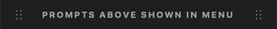 Prompts above shown in menu